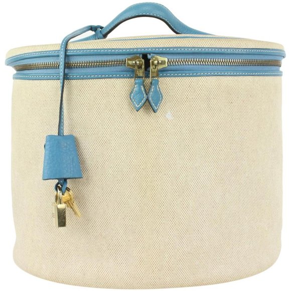 Hermès Blue Jean Leather x Toile Intercity Vanity - Picture 13 of 13